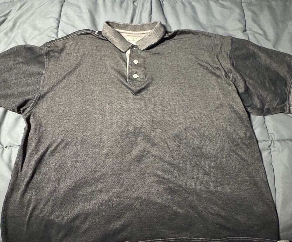 Cutter and Buck Polo Shirt Mens Sz L Short Sleeve Brown Cotton